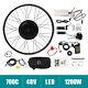 1200w 48v 25'' E Bike Motor Hub Lcd Front Wheel Electric Bicycle Conversion Kit