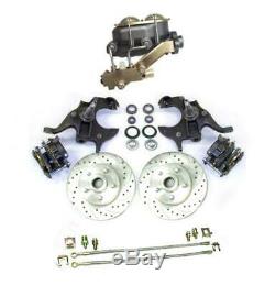 1964-1972 GM A Body Manual Disc Brake Conversion 2 Drop Kit Slotted with SS Hoses