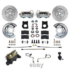 1970-1973 Ford Mustang Manual Front Disc Brake Conversion Kit with Drilled Rotors