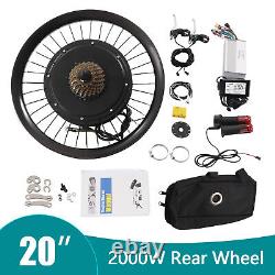 20 E-Bike Conversion Kit Rear Wheel Electric Bicycle Motor Hub Kit 72V 2000W