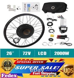 26 72V Electric Bicycle Rear Wheel Ebike Hub Motor Conversion Kit 2000W US