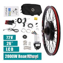 26 Rear Wheel 72V 2000W Electric Bicycle Motor Conversion Kit E-Bike with LCD Hub