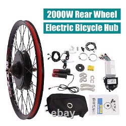 72V 2000W 26'' Rear Wheel Electric Bicycle Conversion Kit E Bike Hub Motor withLCD