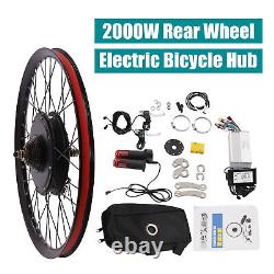 72V 2000W 26'' Rear Wheel Electric Bicycle Conversion Kit E Bike Hub Motor withLCD