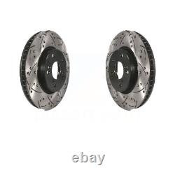 Front Coated Drilled Slotted Disc Brake Rotors Pair For Honda Accord Civic