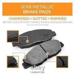 Front Rear Drill Slot Brake Rotors Semi-Metallic Pad Kit For Chevrolet Silverado