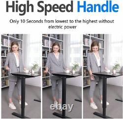 Height Adjustable Standing Desk Table Frame withManual Crank Handle Conversion Kit