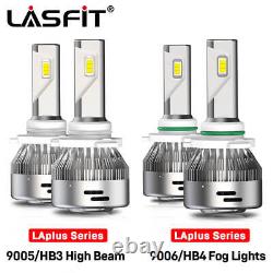 LASFIT 9005 9006 LED High Beam+Fog Light Headlight Conversion Kit 12000LM Bright