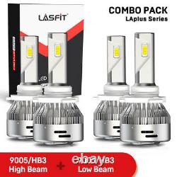 Lasfit 4x 9005 LED Bulbs Headlight High Low Beam Conversion Kit 60W 6000K Bright
