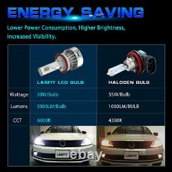 Lasfit 4x 9005 LED Bulbs Headlight High Low Beam Conversion Kit 60W 6000K Bright