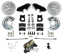Manual Front Disc Brake Conversion Kit, Factory look Black Coated Calipers