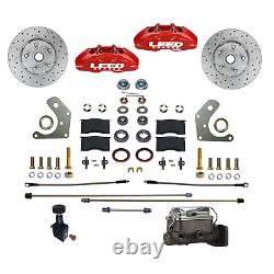 MaxGrip Lite 4 Piston Manual Disc Brake Conversion for B&E Body Mopar Red