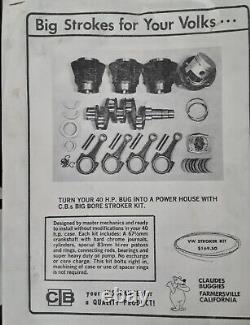 Rare Ted Barker Bugs fly Conversion manual Volkswagen VW Airplane Prop Hub kit