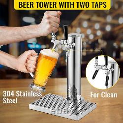 VEVOR Kegerator Tower Kit Beer Conversion Kit Double Faucet Keg Tower Two Taps
