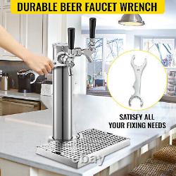 VEVOR Kegerator Tower Kit Beer Conversion Kit Double Faucet Keg Tower Two Taps