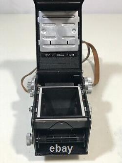 Vintage Yashica 635 Camera With Case, Conversion Kit, And Original Manual TESTED