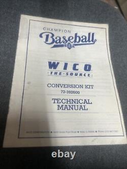 WICO Corporation CHAMPION BASEBALL SEGA CONVERSION KIT Manual used original