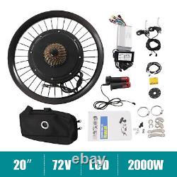 20 Moteur de roue arrière 72V 2000W Kit de conversion de vélo électrique E-Bike LCD