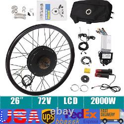 26 Roue arrière 72V 2KW Kit de conversion de moteur de vélo électrique E-Bike LCD Hub