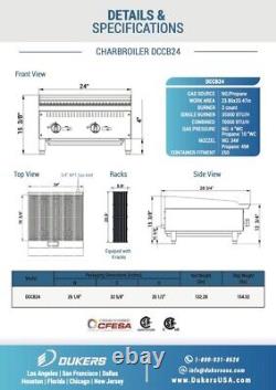 Grill à charbon Dukers Dccb24 de 24 pouces de large en gaz naturel avec kit de conversion au propane