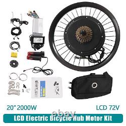 Kit de conversion E-Bike moteur de moyeu arrière de roue de vélo électrique 20 pouces 72V 2000W