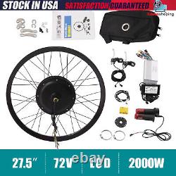 Kit de conversion de bicyclette électrique à moteur de 2000 Watt, roue arrière de 27,5 pouces, écran LCD