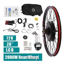 Kit de conversion de moteur de vélo électrique 72V 2000W pour roue arrière de 26 pouces E-Bike Hub Motor