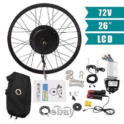 Kit de conversion de moyeu de vélo électrique 2000W 72V avec roue arrière de 26 pouces