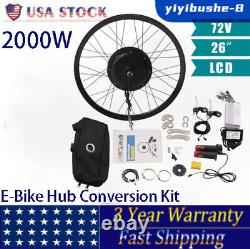 Kit de conversion de moyeu de vélo électrique 26 pouces Roue arrière 72V 2000W