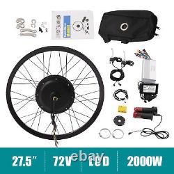 Kit de conversion de vélo électrique 2000W moteur E-Bike roue arrière 27,5 pouces avec écran LCD