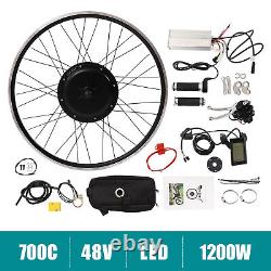 Kit de conversion de vélo électrique Roue avant LCD 25'' Moteur de moyeu de vélo électrique 1200W 48V